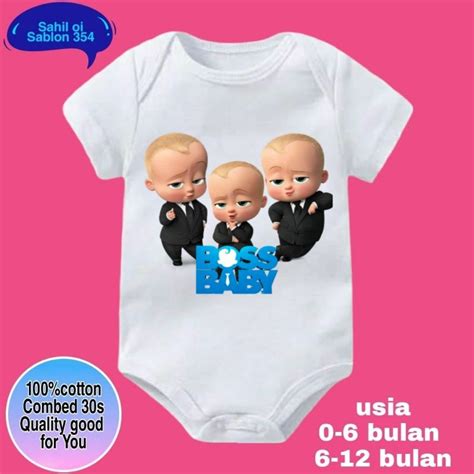 Jual Baju Bayi Jumper Baby Boss Baby Karakter Anak Kecil Bodysuit