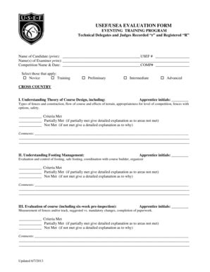 Fillable Online Usef Usea Final Examination Evaluation Form Fax Email