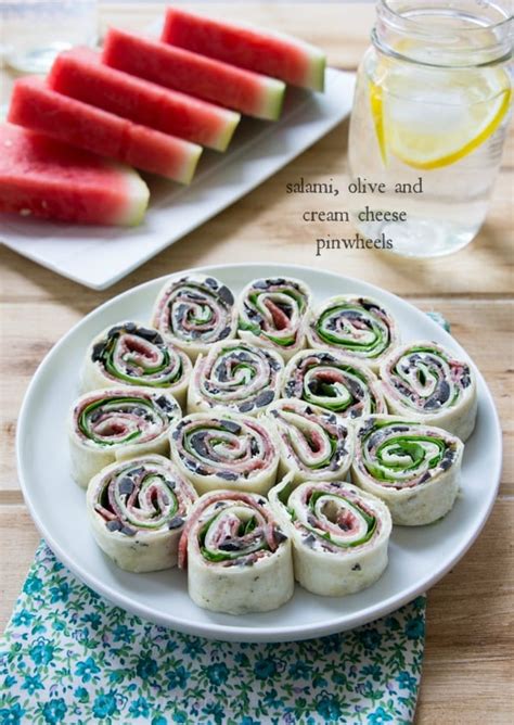 Salami Olive And Cream Cheese Pinwheels I Wash You Dry