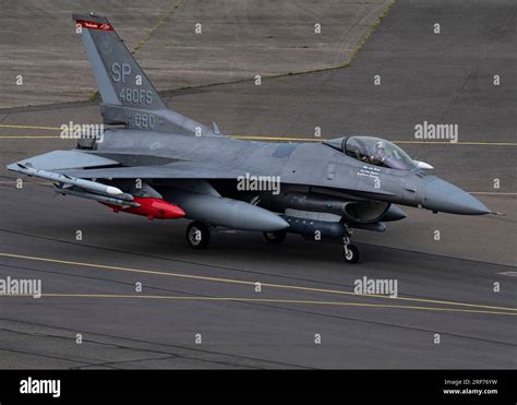 Mildenhall United Kingdom 29 August 2023 A U S Air Force F 16cj Fighting Falcon Fighter