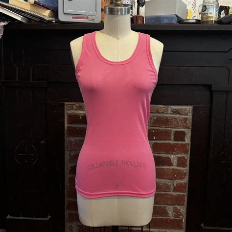 Hot Pink Ribbed Tank Top Stretchy Can Fit Sizes Depop