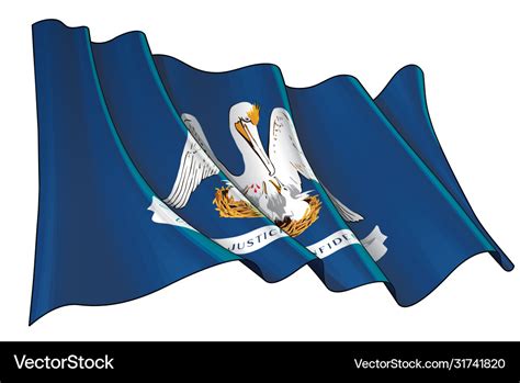 Waving Flag State Louisiana Royalty Free Vector Image