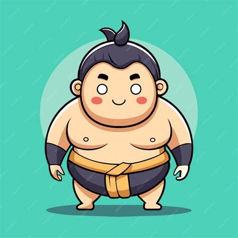 Premium Vector Happy Male Sumo Wrestler In Battle Cartoon Vector