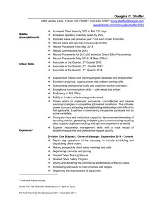 Resume Douglas Shaffer Pdf