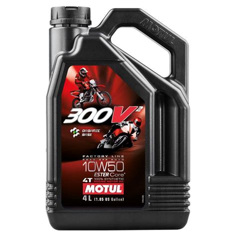 Huile moteur Motul 300V² 10W50 4L Huile spray entretien Motoblouz