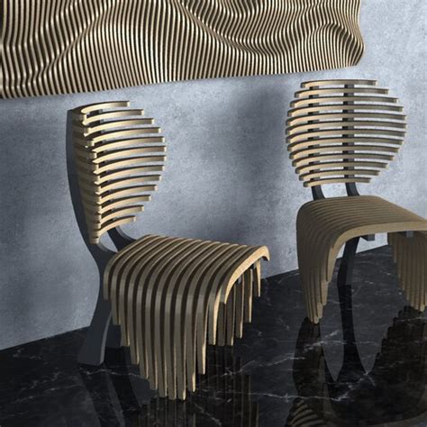 Parametric Wavy Wooden Furniture 02 Cnc Files For Cutting Etsy