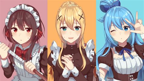 4K Simple Background White Skin Aqua KonoSuba Darkness KonoSuba