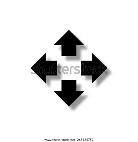 Four Arrows Pointing Center Vector Icon Stock Vector Royalty Free 265165757 Shutterstock