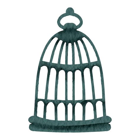 Premium Vector Hand Painted Watercolor Vintage Bird Cage