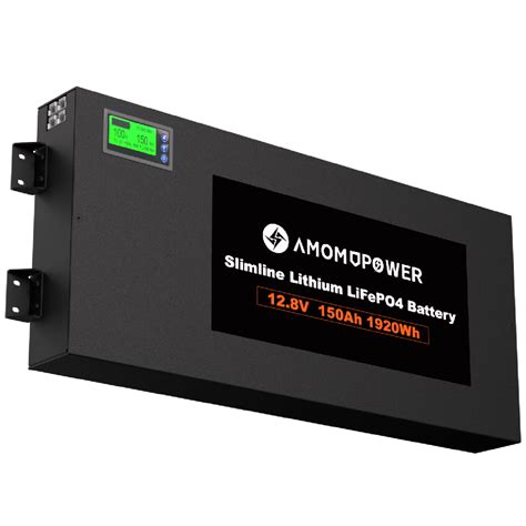 Amomdpower 12v Safe Ultra Thin 150ah Portable Slim Lithium Battery For