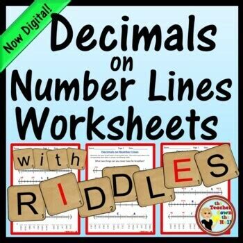 Decimals On Number Lines Worksheets With Riddles Self Grading Decimal