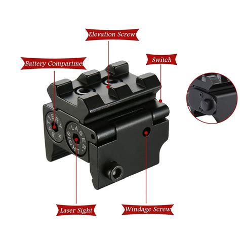 Red laser red dot sight iron jia s compact tactical red laser sight with rail mount 20mm hunting ...