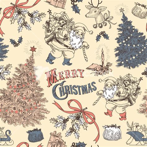 Vintage Christmas Seamless Pattern