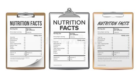 Vecteur De Faits De Nutrition Blanc Calibre Liste De Calories De