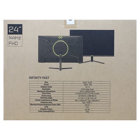 Màn hình 24in Infinity tấm nền Fast IPS 144Hz 1ms GTG hỗ trợ AMD