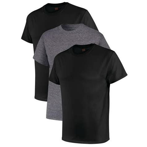 Hanes Hanes Mens Comfort Fit Ultra Soft Cotton Black Grey T Shirt