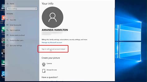 Switching From A Microsoft Account To A Local Account To Bypass A Windows Password Youtube