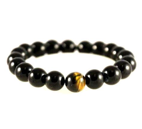 Black Onyx Tiger S Eye Bracelet 100 Natural Gemstone Beads 8mm