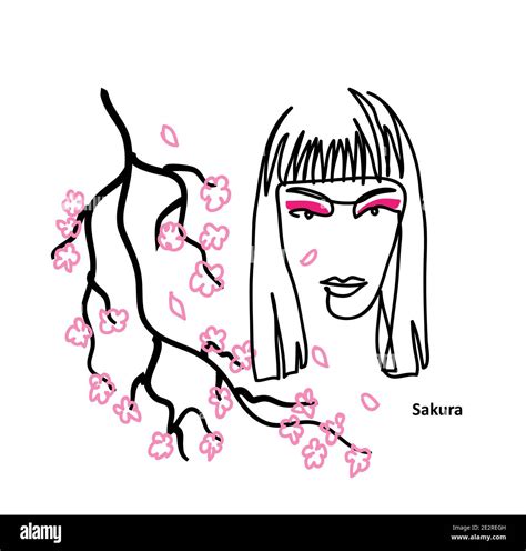 Eye shadow simple promotional vector poster. Beautiful girl with pink makeup, eyeshadow. Sakura ...