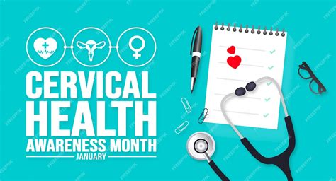 Premium Vector January Is Cervical Health Awareness Month Background