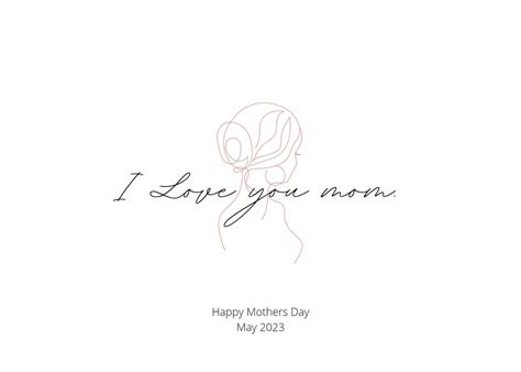 Minimalist Mothers Day Card Digital Download Fine Line Etsy