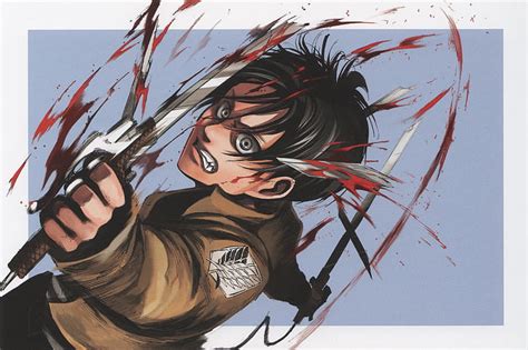 1360x768px | free download | HD wallpaper: Anime, Attack On Titan, Black Hair, Blood, Eren ...