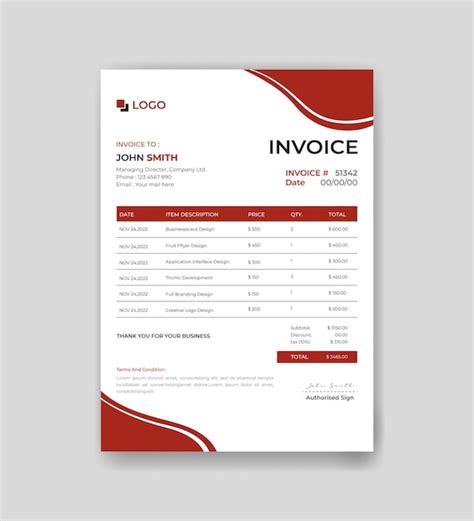 Premium Vector Vector Professional Business Invoice Design Minimal