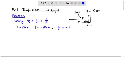 Solved Calculate The Image Position And Height A Cm Tall Object