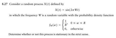 Solved 8 27 Consider A Random Process X T Defined By Chegg