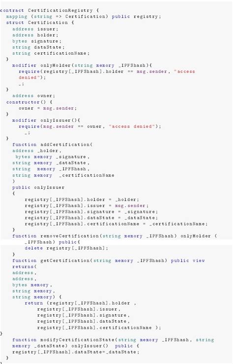 Solidity Smart Contract Certificationregistry Download Scientific