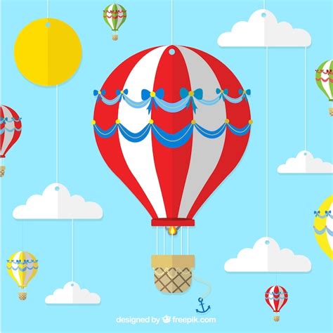 Fond De Voyage De Montgolfière Vecteur Gratuite