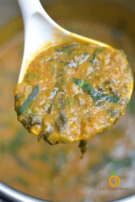 Instant Pot Dal Palak Spinach Lentil Recipe Thebellyrulesthemind