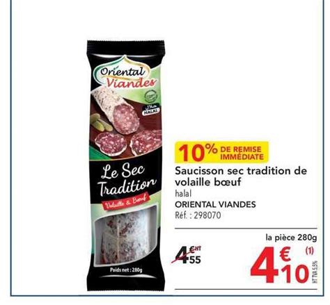 Promo Saucisson Sec Tradition De Volaille B Uf Oriental Viandes Chez