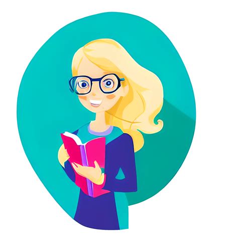 Pretty Teacher With Long Blonde Hair Holding A Book · Creative Fabrica