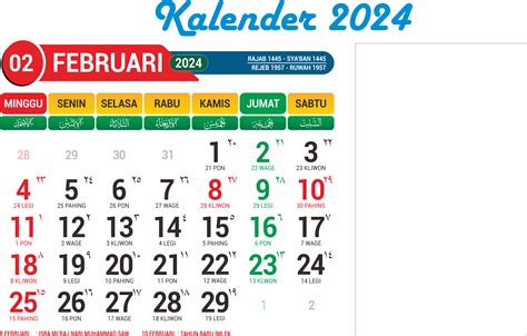 Kalender Jawa Bulan Februari 2024 Template Siap Download Png Pdf