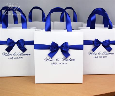 Chic Wedding Welcome Bags With Satin Ribbon Handles Bow And Etsy