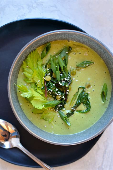 Creamy Spring Greens Soup Nosh And Nourish