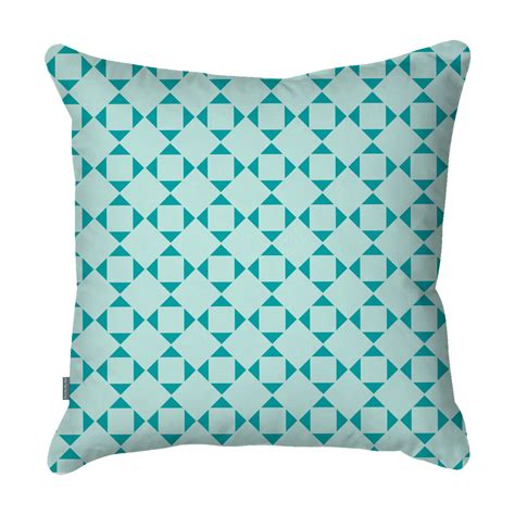 Geo Repeat Teal Quick Dry Outdoor Cushion Rooms By Me