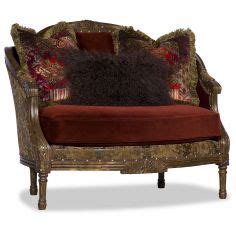 Fancy Red Cinnamon And Gold Love Seat