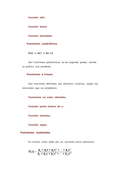 Clasificación De Funciones Pdf Descarga Gratuita