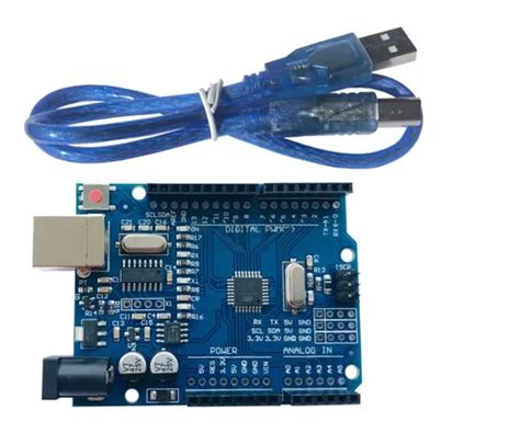 Placa Compatível Arduino Uno R3 Atmega328 Smd Ch340 Cabo Usb