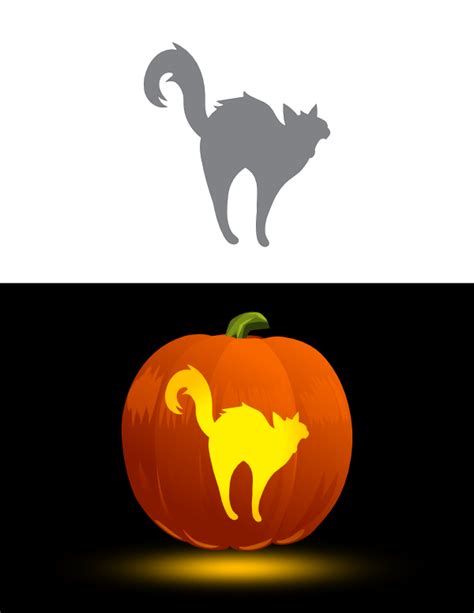 Halloween Cat Pumpkin Stencils