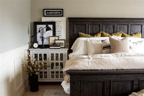 Come See Our Cozy Earth Tone Modern Farmhouse Master Bedroom