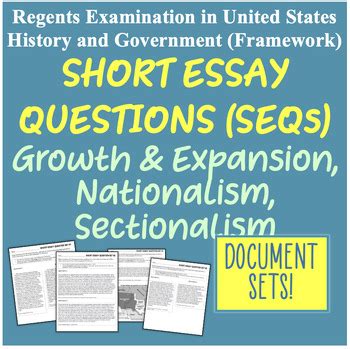 Short Essay Questions Seqs For New York Regents Expansion Sectionalism