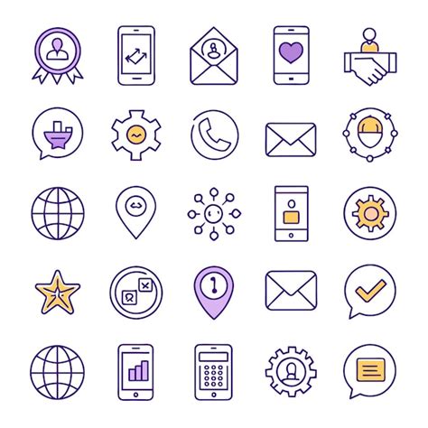 Conjunto De Iconos De Iconos Vectoriales De Aplicaciones Sociales