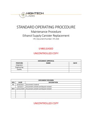 Fillable Online Standard Operating Procedure Aws Fax Email Print