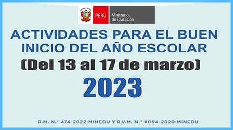 EXCELENTES ACTIVIDADES PARA EL BUEN INICIO DEL AÑO ESCOLAR 2023 DEL 13