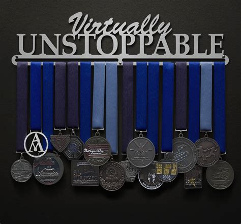 Virtually Unstoppable Text Only Sport And Running Medal Displays