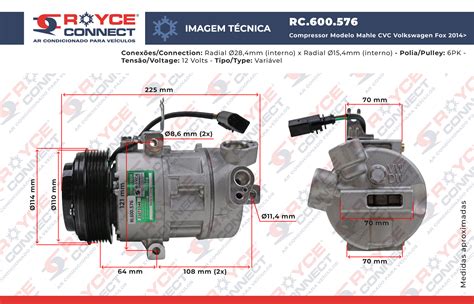 Compressor Modelo Mahle Cvc Volkswagen Fox Gol G Up