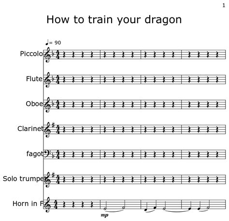 How To Train Your Dragon Sheet Music For Piccolo Flute Oboe